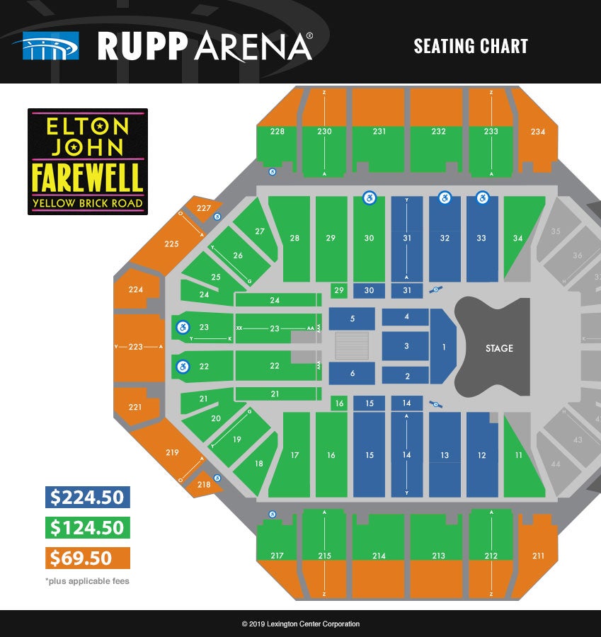 Square Garden Seating Chart For Elton John