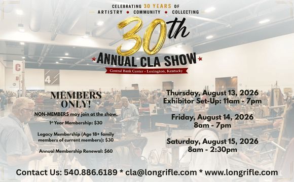 More Info for 30th Annual Contemporary Longrifle Association Show